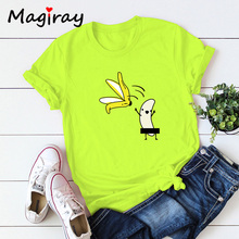 MGR забавная футболка с банановым принтом, женская летняя повседневная футболка Tumblr, женская уличная футболка большого размера 158 2024 - купить недорого