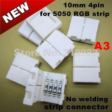 300pcs/lot wholesale (NO: A3) 10mm 4pin for 5050 RGB strip, NO welding LED strip connecto for strip jointing, free shipping! 2024 - buy cheap