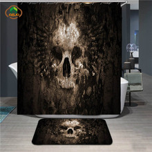 MSJO-cortina de ducha de Halloween para baño, tela impermeable Vintage, decoración de cráneo oxidado y podrido aterrador, juego de cortinas de baño, alfombrilla, envío directo 2024 - compra barato