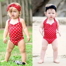 Newborn Baby Girl Polka Dot Swimsuit 2019 New Arrival Cute Fashion Toddler Swimwear Swimming Halter Lovely  Bikini 2024 - buy cheap