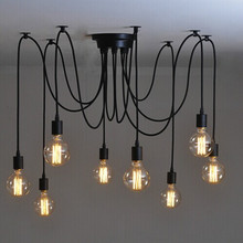 Lámparas colgantes clásicas Retro, Cable de 1m, 1/3/5 cabezales, lámpara de techo Industrial E27, accesorios Edison AC110-220V 2024 - compra barato