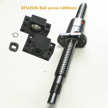 1 pces dfu2505 bola parafuso L800mm-Ballscrews final usinagem para bkbf20 + uma porca dupla bkbf20 2024 - compre barato