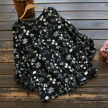 5091 new autumn women shirt Japan Style mori girl O-Neck cotton pullover top flower embroidery shirt Long Blouse Literary 2024 - buy cheap