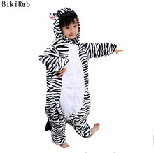 Bikirub crianças pijamas inverno com capuz sleepwear meninos meninas conjunto de pijama zebra dos desenhos animados animal pijamas de flanela 2024 - compre barato