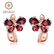 Gem's ballet 3.24ct, brincos com tarraxa vermelha, 925 prata esterlina, banhada a ouro rosê, borboleta, presente, joia fina feminina 2024 - compre barato