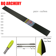 Ejes de flechas de carbono para tiro con arco recurvo, 12 Uds., id3.2 mm, puntas nock X10 de 1,75 pulgadas, color amarillo y negro 2024 - compra barato