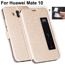 Luxury Front Window Leather Filp Case For Huawei Mate 10 phone cover For Huawei Mate10 back cases Mate 10 bumper coque 2024 - buy cheap