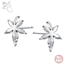 ZS 1 Pair Maple Leaf Earrings For Women 925 Sterling Silver Stud Earrings Small Ear Pin Fashion Jewelry pendientes mujer moda 2024 - buy cheap