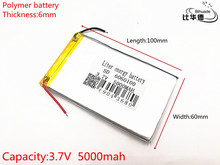 3.7V,5000mAH 6060100 PLIB (polymer lithium ion / Li-ion battery ) for Smart watch,GPS,mp3,mp4,cell phone,speaker 2024 - buy cheap