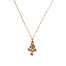 Новый рождественский кулон LUBOV ожерелье Санта-Клаус Снеговик дерево колокольчик Олень дизайн Рождественские Элементы модные ювелирные изделия подарок для женщин 2024 - купить недорого