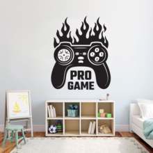 Adesivo de parede controle de febre para ps4, adesivo para videogame, decalque de parede para decoração de casa para meninos, quarto, removível, arte em vinil, mural 446 2024 - compre barato