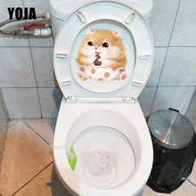 Yoja adesivo decorativo de gato com desenho animado, 19.8x19.8cm, decoração para banheiro, quarto infantil, decalque de parede 2024 - compre barato