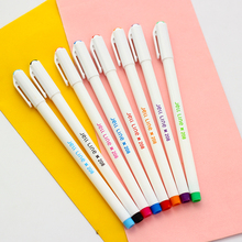 Jell line-Juego de bolígrafos de gel de 0,4mm, juego de 8 colores, bolígrafos de dibujo, papelería, suministros escolares y de oficina, EB982, lote de 6 unidades 2024 - compra barato