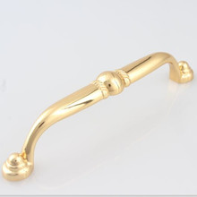 5" Fashion deluxe 24K gold furniture handle gold drawer kitchen cabinet dresser cupboard door handle pull knob 128MM 2024 - buy cheap