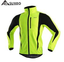 ARSUXEO Winter Men's Cycling Jacket Thermal Warm Fleece Windproof Outdoor Sports Coat MTB Bike Bicycle Cycle Clothing 2024 - buy cheap