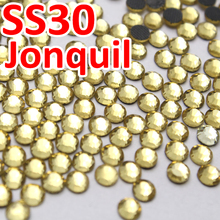 SS30 6,4-6,6 мм, 288 шт./пакет Jonguil DMC стразы с плоской задней поверхностью, dly Lt. Желтая Горячая фиксация одежды с кристаллами 2024 - купить недорого