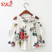 R & z camisa sem alças de orelha de madeira, nova camiseta coreana para meninas, estampa floral de primavera 2019 2024 - compre barato