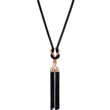2020 longo borla colar para feminino menina jóias acessórios ouro preto metal cor camisola corrente pingente moda decorações 2024 - compre barato