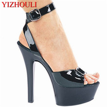 Classic peep-toe 15cm high heels, stiletto model banquet, pole dancing performance sandals 2024 - buy cheap