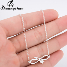 Shuangshuo Sideways Arrow Charm with Infinity Symbol Necklaces & Pendants Arrow Necklace Infinity Necklace Women bijoux 2024 - buy cheap