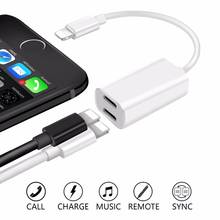 Двойной lightning Leadzoe Lightning аудио зарядный адаптер для iPhone 7 8 Plus/X разветвитель наушников адаптер конвертер 2024 - купить недорого
