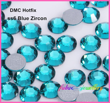 Free Shipping! 1440pcs/Lot, ss6 (1.9-2.1mm) High Quality DMC Blue Zircon Iron On Rhinestones / Hot fix Rhinestones 2024 - buy cheap