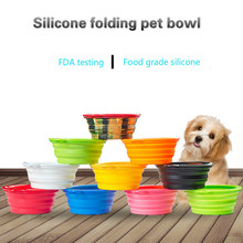 Cuenco plegable de silicona para mascotas pequeñas, suministros portátiles para viajes al aire libre, para perros y gatos 2024 - compra barato