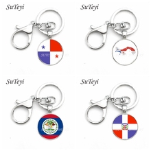 SUTEYI Classic North America national flag pendant Panama and Belize and Dominican Flag Key Chain Fashion Jewelry Key ring 2024 - buy cheap