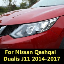 For Nissan Qashqai Dualis J11 2014-2017 Headlights Eyebrows Eyelids Accessories Front Headlamp Eyebrows Car Styling ABS Chrome 2024 - buy cheap