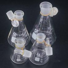 Frasco cônico de vidro para laboratório, frasco triangular com tampa, 50-1000ml de vidro borossilicato 2024 - compre barato