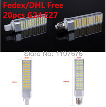 14 Вт 5050 SMD 60 светодиодов E27 G24 Светодиодная лампа pl лампа теплый белый/белый AC110-240V 1380lumes Fedex/DHL 20 шт./лот 2024 - купить недорого