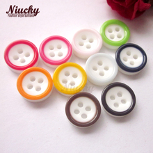 Niucky 11mm 4 holes 10 colors white bottom colorful edge shirt buttons for clothing children diy craft sewing supplies R0201-060 2024 - buy cheap