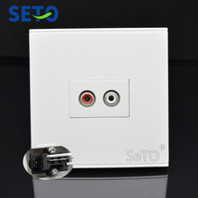 SeTo 86 Type Single Port Red & White Audio Panel Wall Plate Socket Keystone Faceplate 2024 - buy cheap