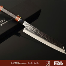 24cm Sashimi Sushi Knife vg10 Japanese Damascus Steel Super Sharp Ebony Handle Kiritsuke Fish Filleting Cooking Tool 2.1G 2024 - buy cheap