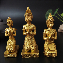 Estatua de Buda de Tailandia dorada para decoración del jardín del hogar, escultura de Buda para orar por meditación, figuritas, adornos artesanales, estatuas 2024 - compra barato