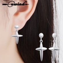 Cxwind New Fashion Cross Dangle Earrings Jewelry Jesues Cross Chandelier Earrings Statement for Women Best Gift oorbellen 2024 - buy cheap