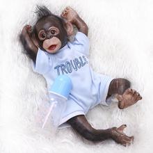 new 40 cm mini Monkey baby reborn Silicone dolls, lifelike Little monkey boy and girl doll reborn toy for children holiday gifts 2024 - buy cheap