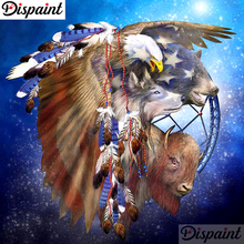 Dispaint Full cuadrado/redondo taladro 5D DIY diamante pintura "Águila, lobo" bordado punto de cruz 3D decoración para el hogar A10562 2024 - compra barato