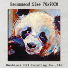 Superb Artist Hand-painted High Quality Modern Abstract Colorful Animal Panda Oil Painting On Canvas Handmade Panda Picture 2024 - buy cheap