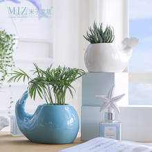Miz 1 Piece Decorative Plant Pots Ceramic Vase for Home Decoration Tabletop Vase Flower Pot Gift for Children Whale Shape Pot 2024 - buy cheap