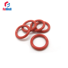 Anel de vedação o vmq vermelho de 4mm de espessura, anel de vedação tipo o de 62mm a 135mm, anel de vedação com boa elasticidade de silicone, lavadoras de vedação o com 10 peças 2024 - compre barato