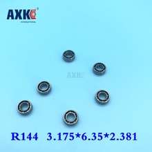 AXK 10pcs ABEC5 Miniature bearings R144 open size 3.175*6.35*2.381mm Dental Handpiece Bearing Steel+ 8 Steel Balls  + Nylon Cage 2024 - buy cheap