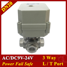Tsai Fan 3 Way L Port T Port BSP/NPT 3/4" DN20 Stainless Steel Power Off Safe Valve AC/DC9-24V 2/5 Wires Electric Water Valve 2024 - buy cheap