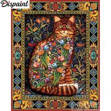 Dispaint Full Square/Round Drill 5D DIY Diamond Painting "Cat flower scenery" Embroidery Cross Stitch 5D Home Decor A11279 2024 - buy cheap