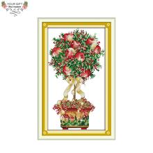 Joy Sunday Apple Tree Home Decor J397 14CT 11CT Counted Stamped Apple Needlework Needlepoint Embroidery DIY Cross Stitch kits 2024 - buy cheap