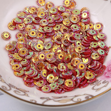 50g 4mm Round Wheel Flower Gold Plating Loose Sequins Sewing PVC DIY Paillette Red Daisy Confetti Spangles 2024 - buy cheap