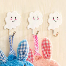 3Pcs/Lot Cloud Shape Cute Adhesive Hooks Bathroom Kitchen Hanger Stick On Wall Hanging Door Clothes Towel Holder Racks 2024 - buy cheap