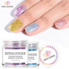 MEET ACROSS Dipping Powder Gradient French Nail Glitter Natural Color Holographic Glitter Without Lamp Cure Nail Art Decorations 2024 - buy cheap