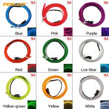 FEELDO 1M Car Decoration Flexible Moulding EL Neon Glow Lighting Rope Strip With Fin And Cigar/Cigarette Lighter 9-color #3561 2024 - buy cheap