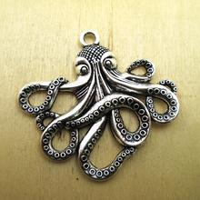 3pcs--59x56mm octopus  large size Octopus Fish  Pendant,octopus connectors DIY necklace/ bracelets  charms antique silver tone 2024 - buy cheap